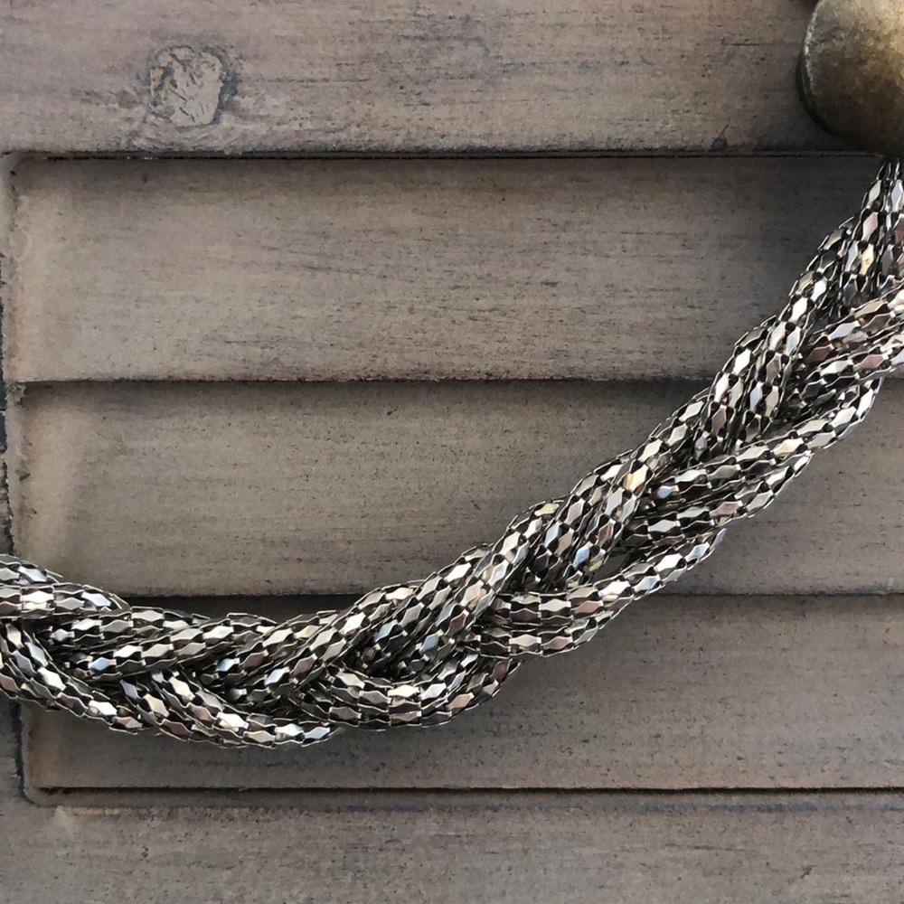 Braided Silver Plated Necklace- Gently Worn!